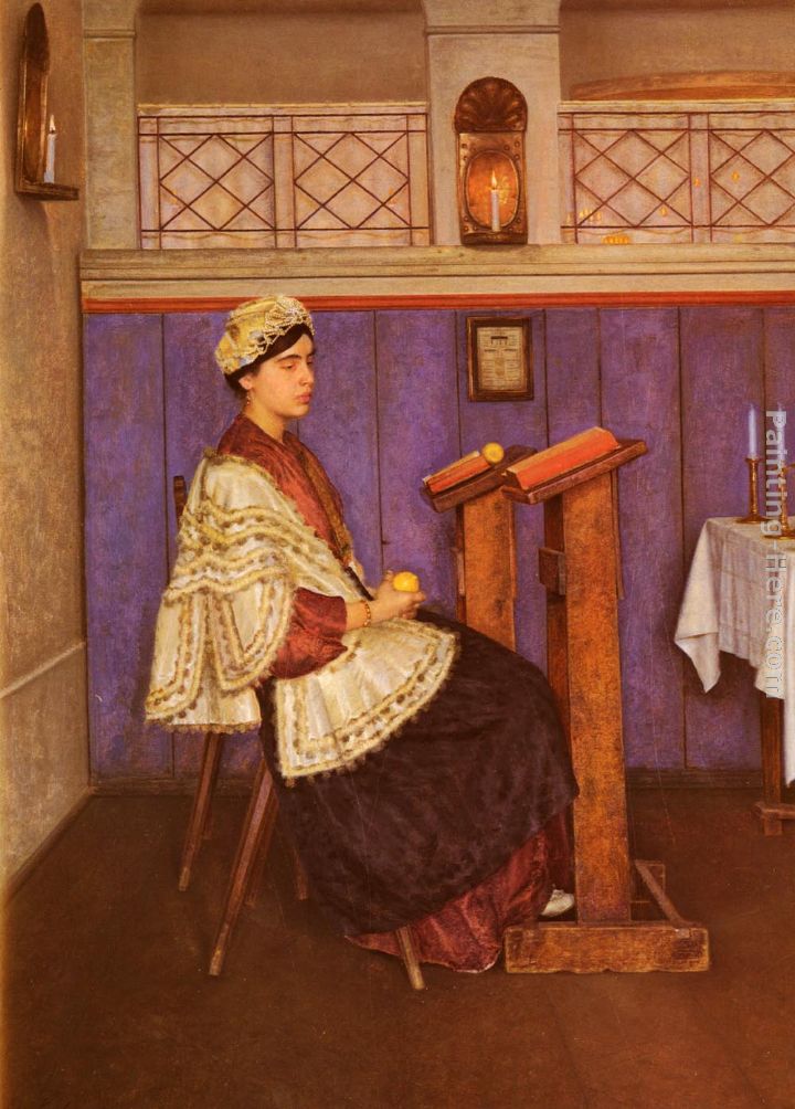 Young Woman in the Synagogue painting - Isidor Kaufmann Young Woman in the Synagogue art painting